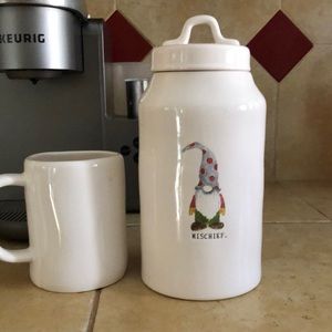 Rae Dunn “ Mischief” Christmas canister